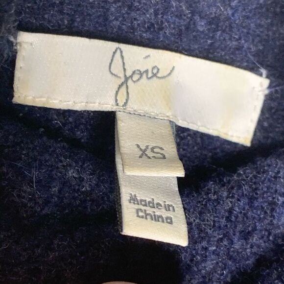 Joie Navy Fuzzy Turtleneck Pullover Sweater XS - Picture 4 of 5